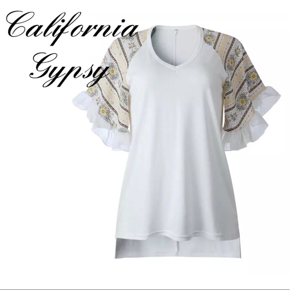 LAST ONE Chiffon Flutter Sleeve Blouse - Picture 2 of 7